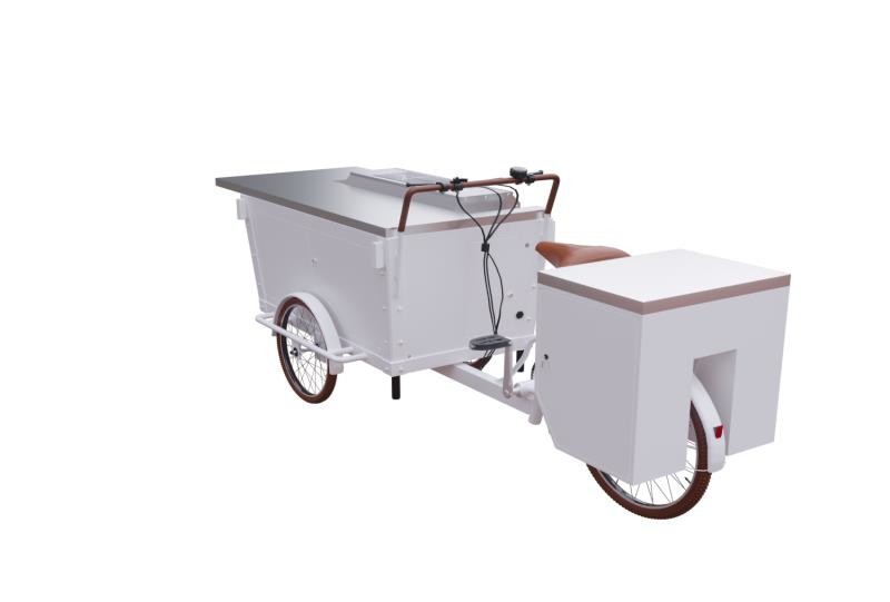 Zintegrowany wózek do sprzedaży napojów trójkołowych
