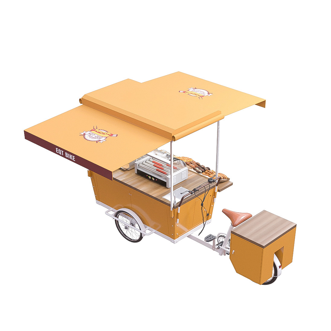 Mobilny trójkołowy elektryczny wózek z hamburgerami