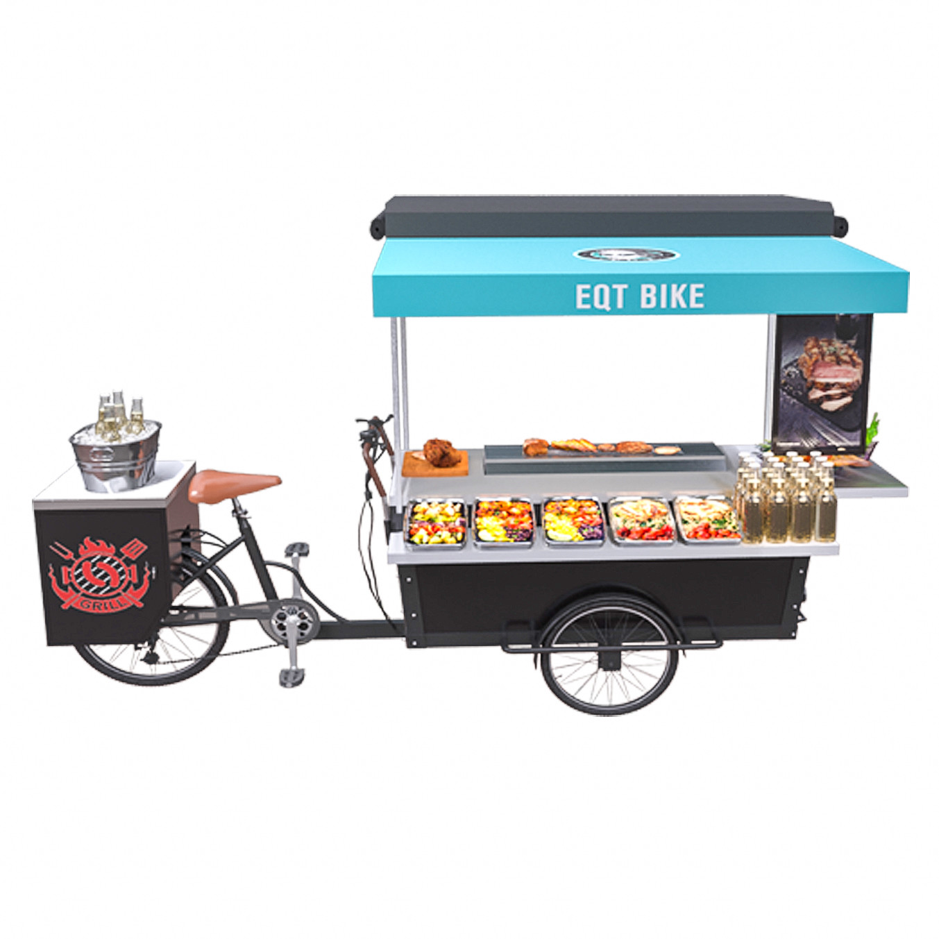 V Brake Outdoor mobilny trójkołowy wózek do grilla na żywność