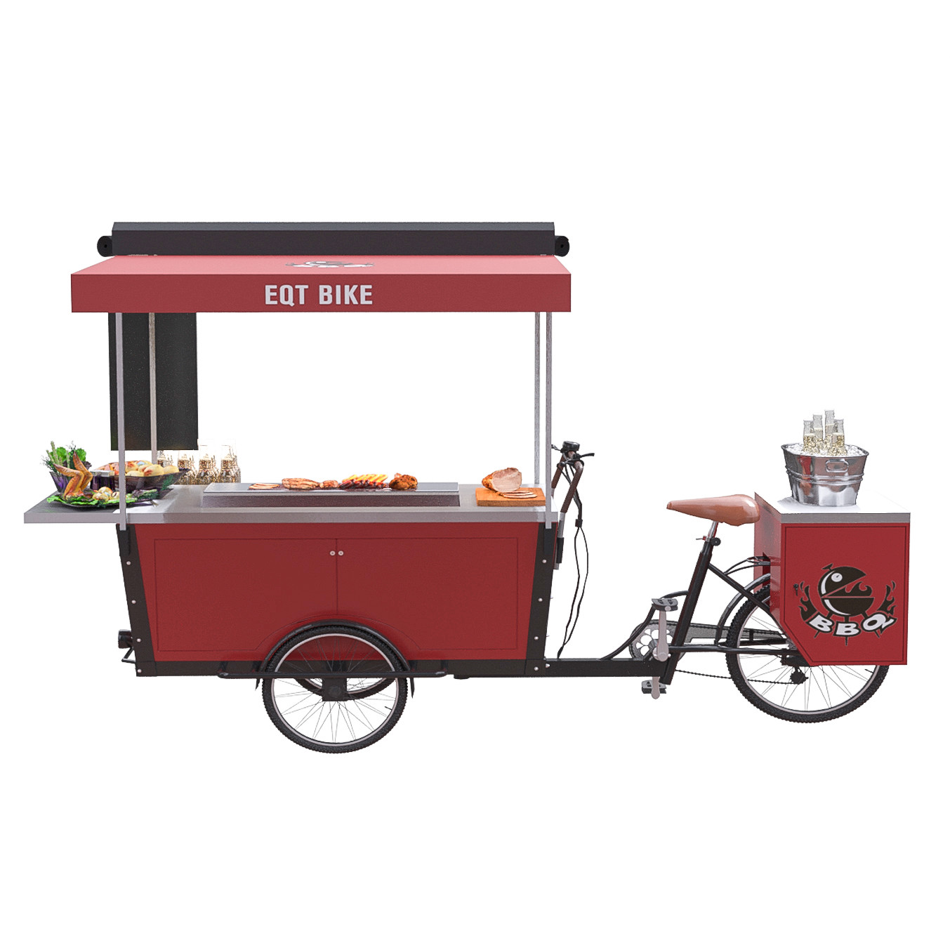 Trójkołowy wózek elektryczny z grillem typu Hot Dog Street Vending