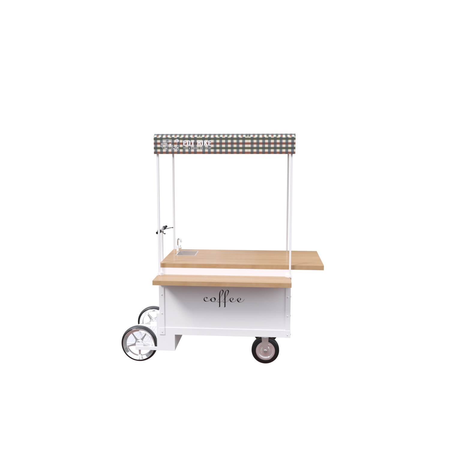 Zintegrowany wózek na kawę ze stalową ramą o pojemności 500 kg